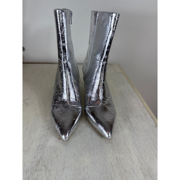 Dolce Vita Silver Metallic Pointed Toe Mid Calf Boots Women's Size 7 New! - Picture 4 of 8